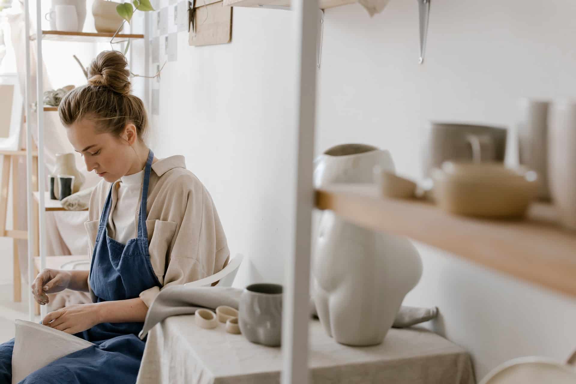 woman in ceramics studio