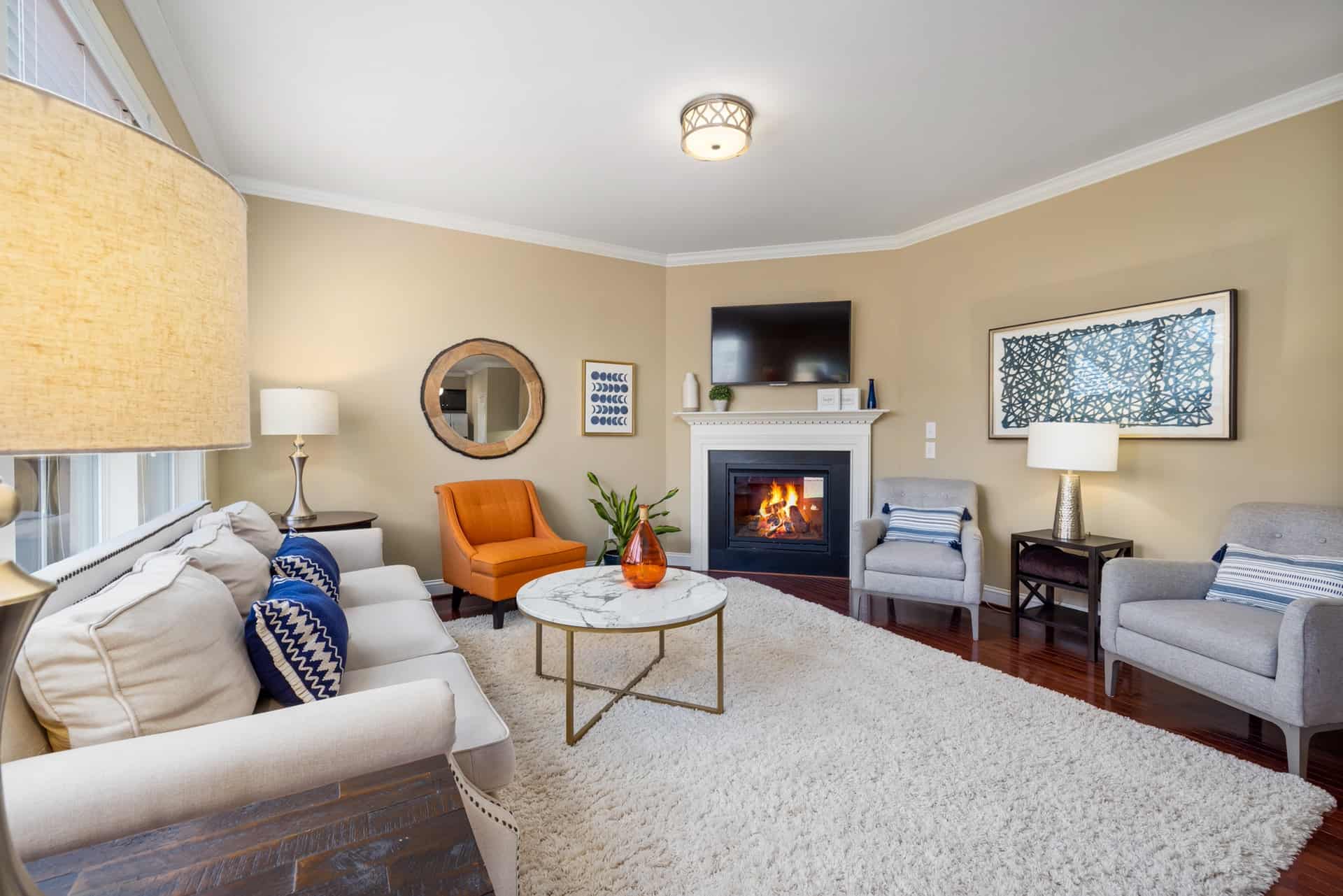 bright living room design