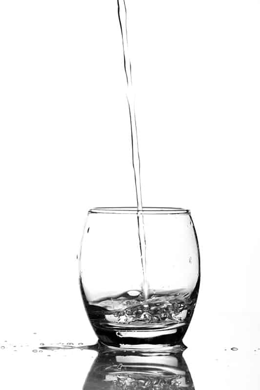 water being poured into glass