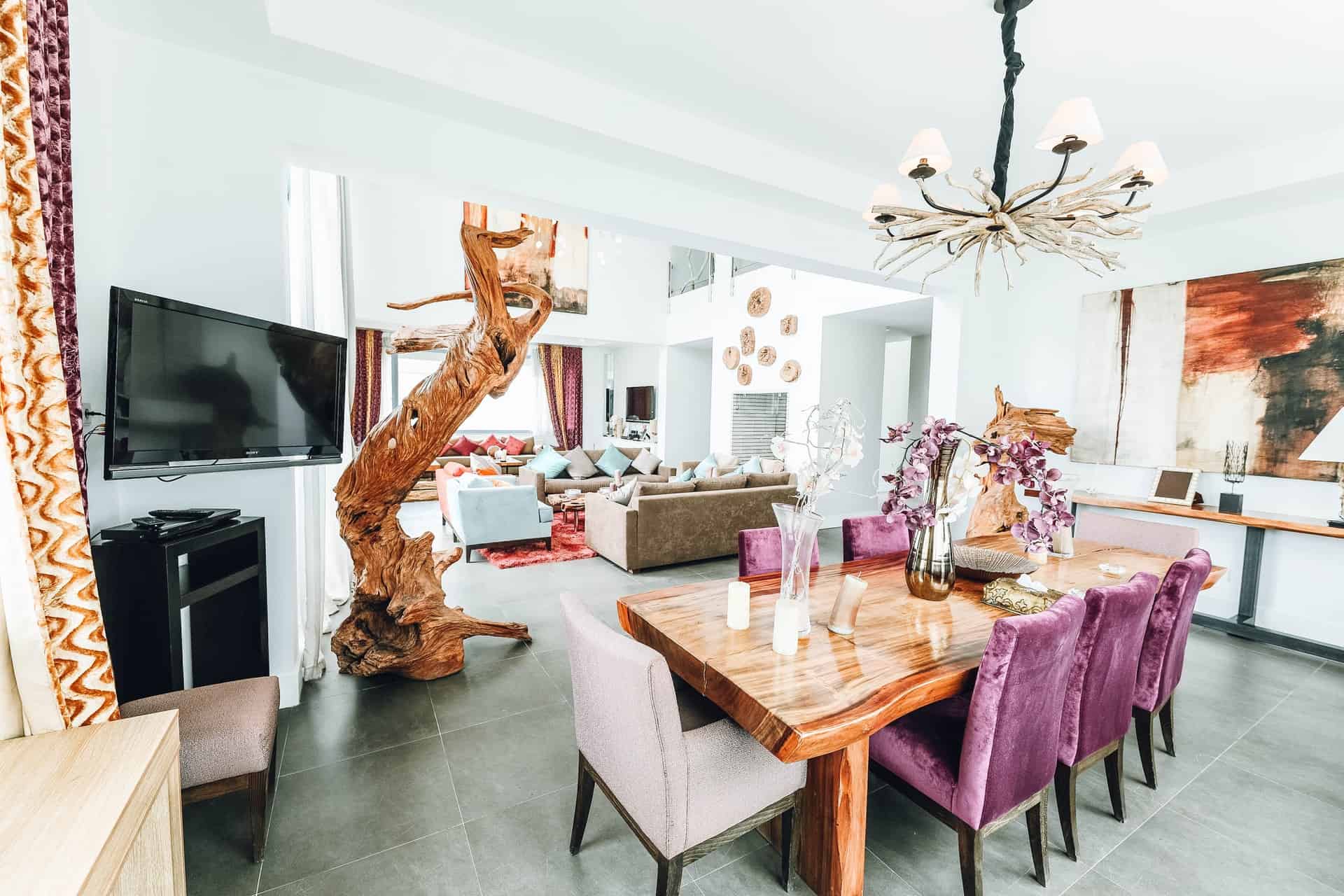 colorful dining room