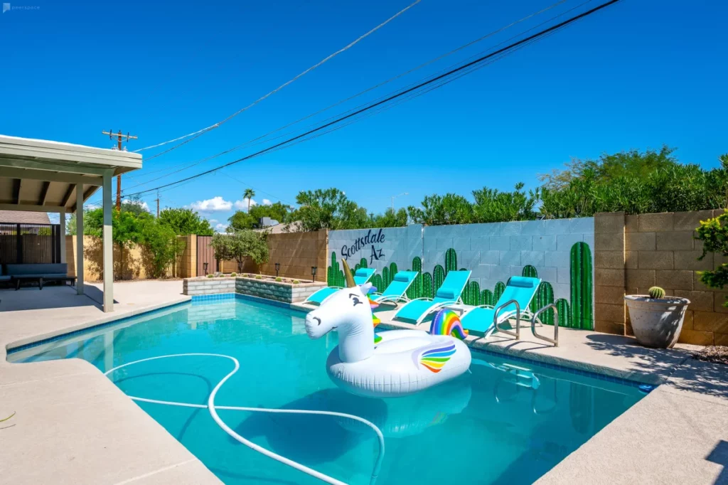 a modern scottsdale home with a pool