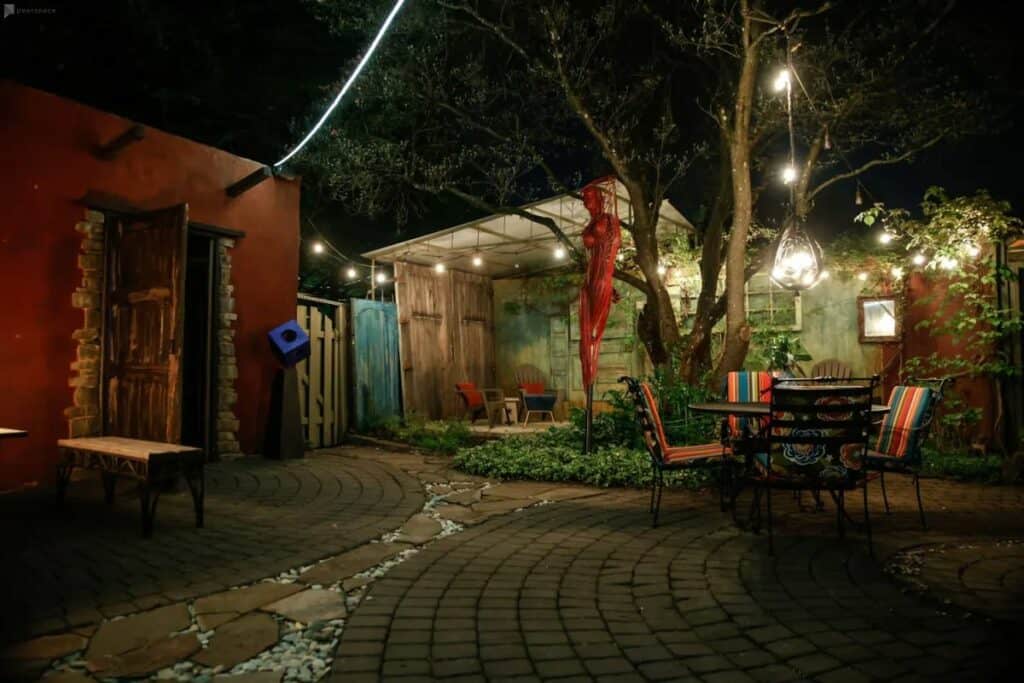 dark backyard venue in portland