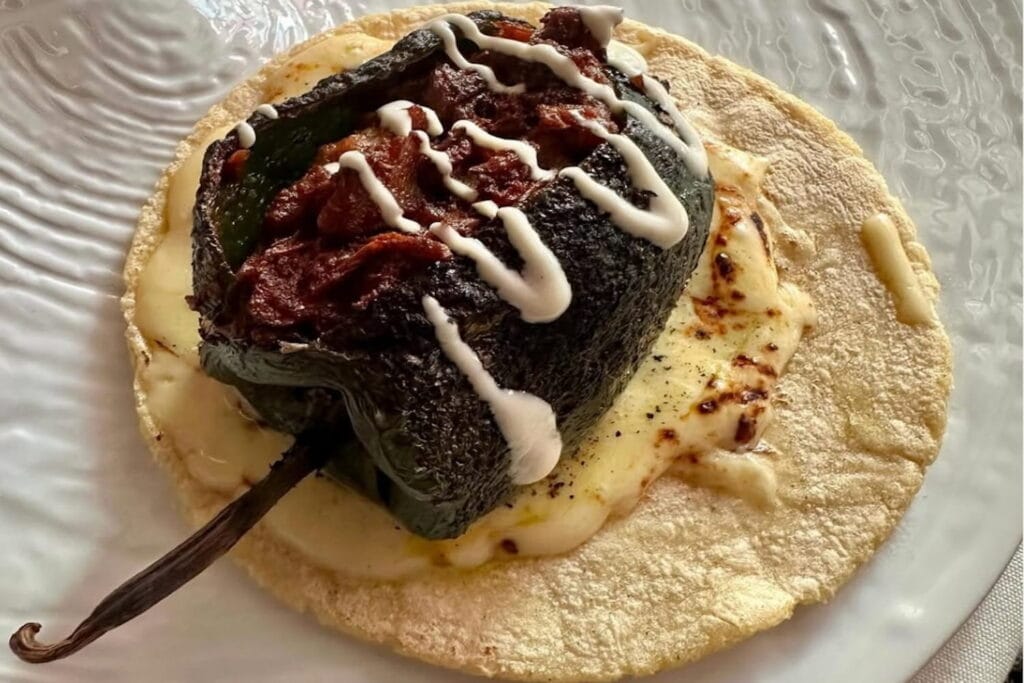 Close up shot of taco at Purépecha in Dallas