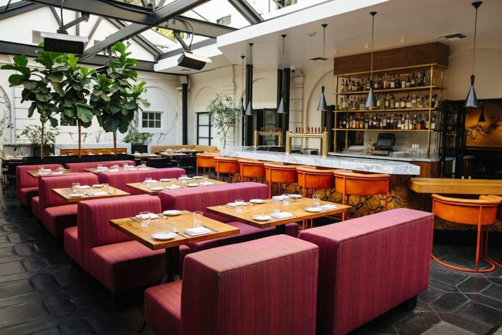 Bar and dining area of Redbird Restaurant & Lounge in LA