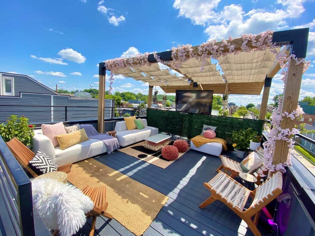 rooftop terrace with monutment views washington dc rental