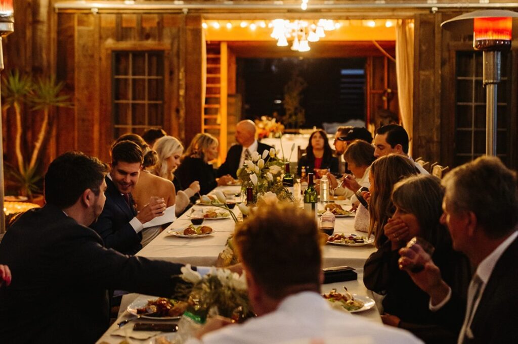 rustic outdoor dinner at a Peerspace barn