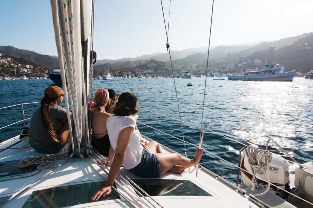 sailing party boat on the sea