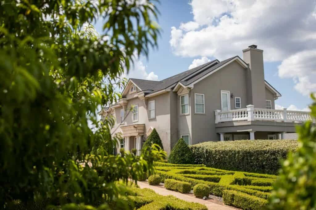 versailles-like garden and euro home