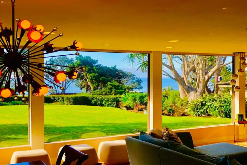 midcentury modern home with ocean views