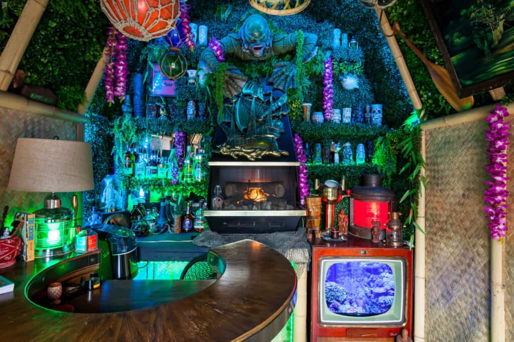 rad tiki bar with nautical theme