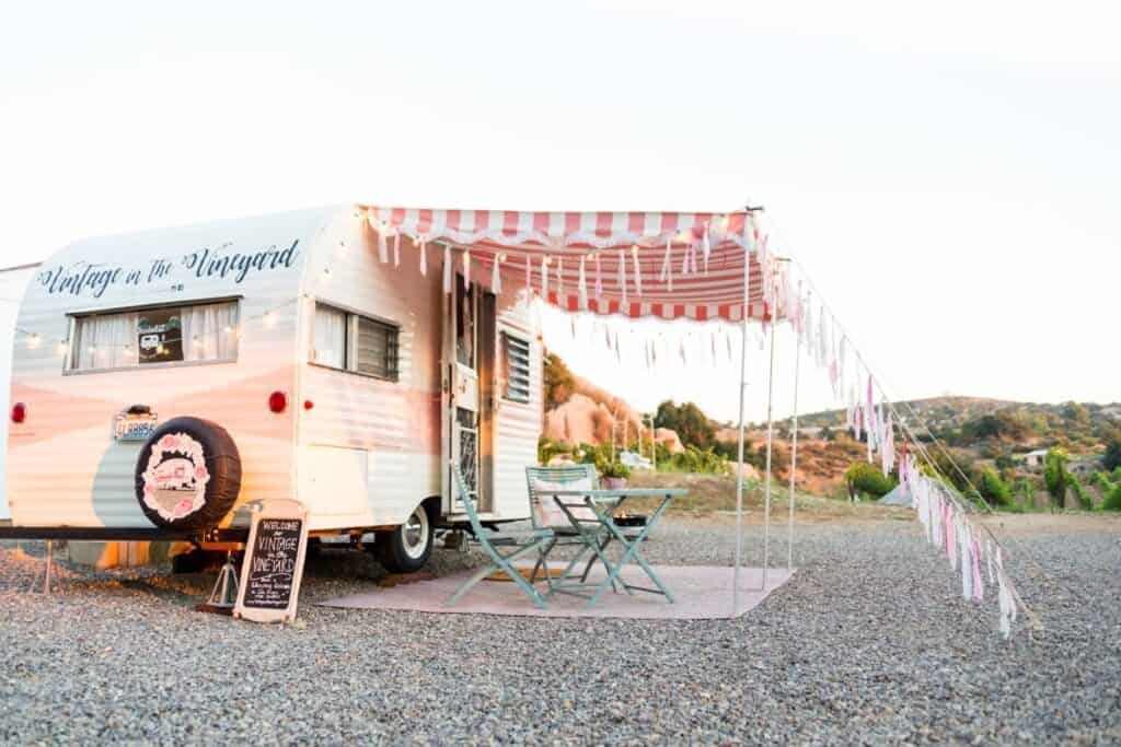 san diego vintage trailer vineyard