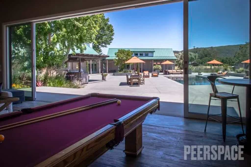 retreat home with pool table and backyard