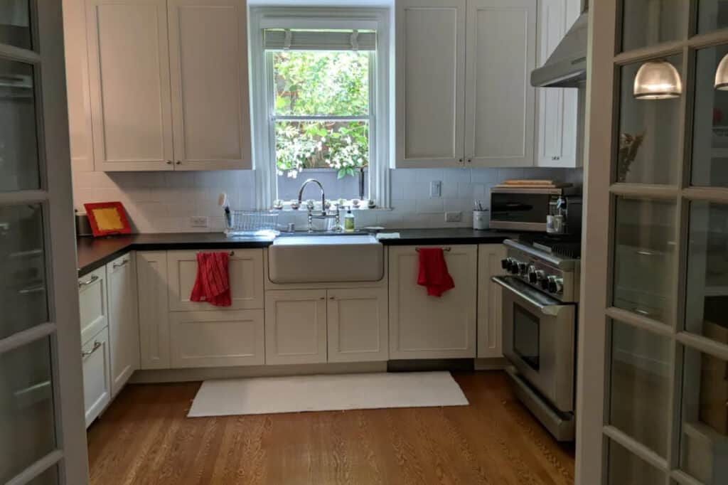 a home with a kitchen