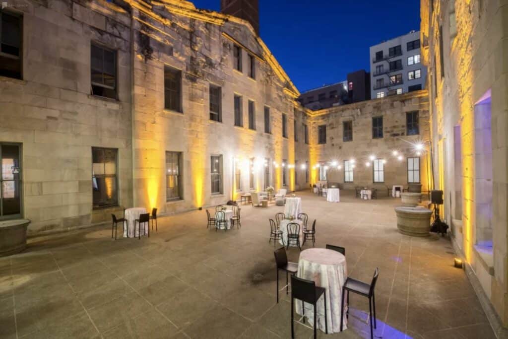 spacious historic courtyard