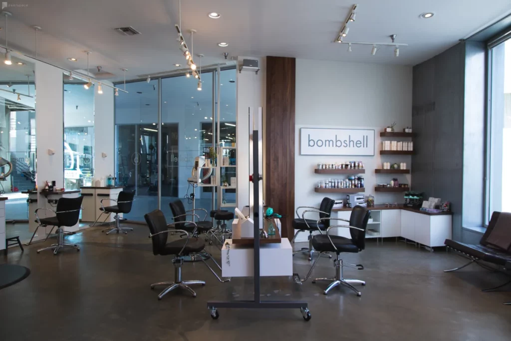 a spacious modern hair salon in santa monica