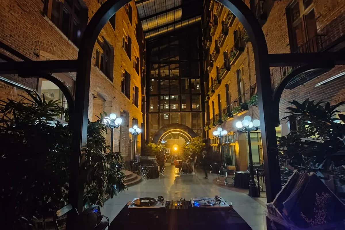 6 story glass atrium in the heart of Pioneer Square