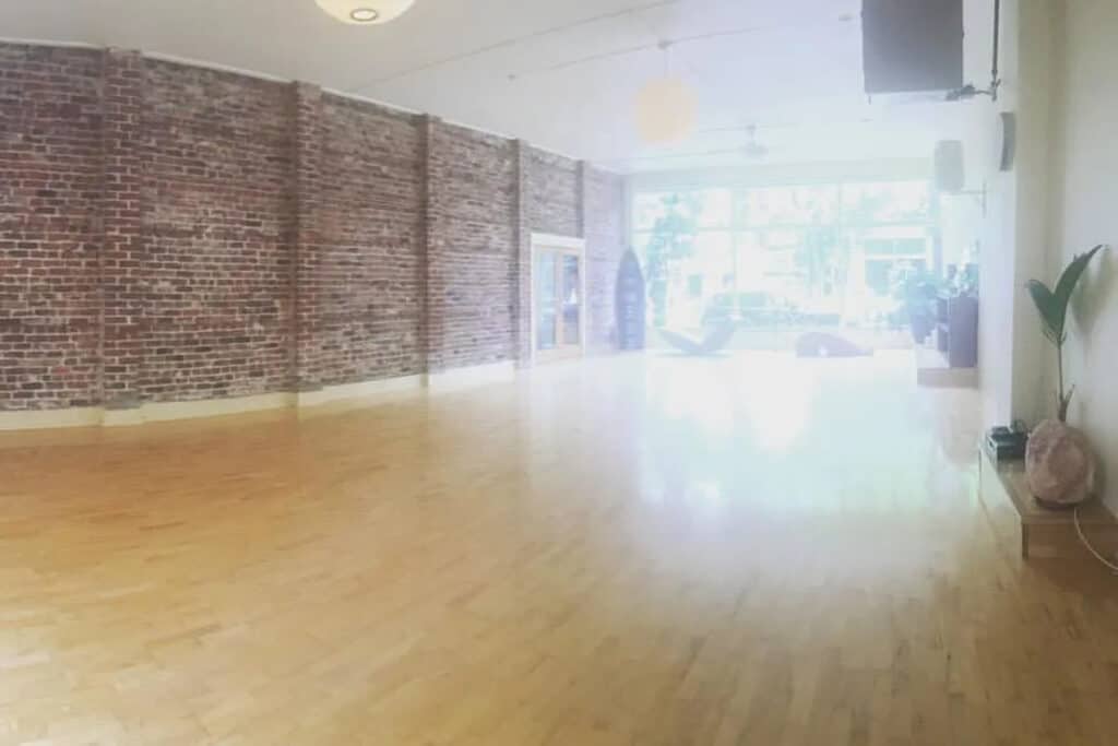 spacious and elegant yoga studio venue