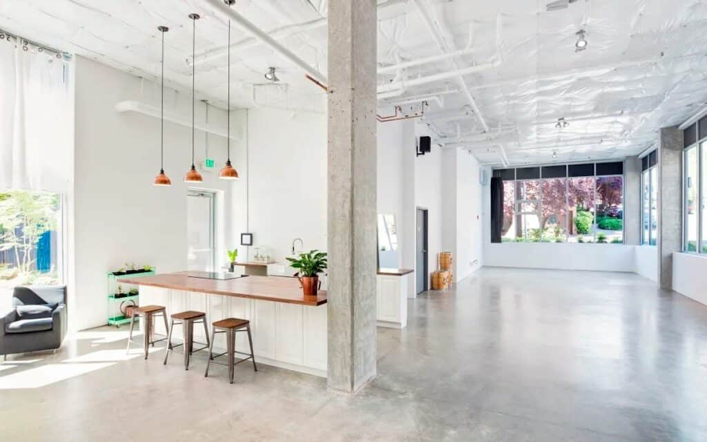 A bright and spacious industrial loft space