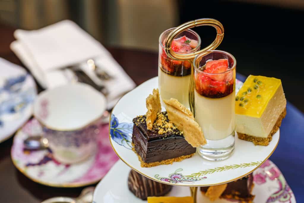 elegant tea party with patisserie