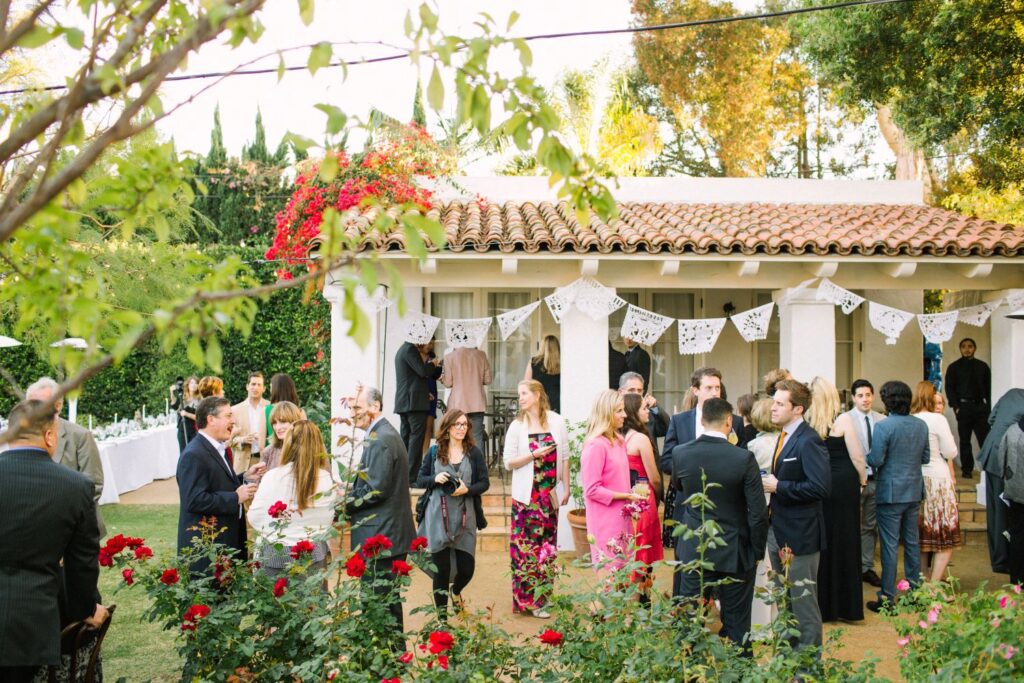 outdoor party at a 
Spanish Villa Mansion