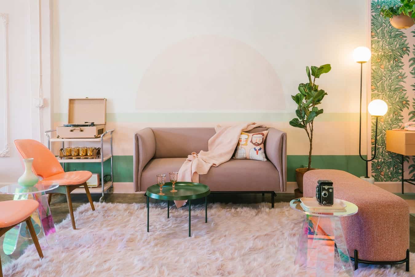 studio city dreamy pink and green room los angeles rental
