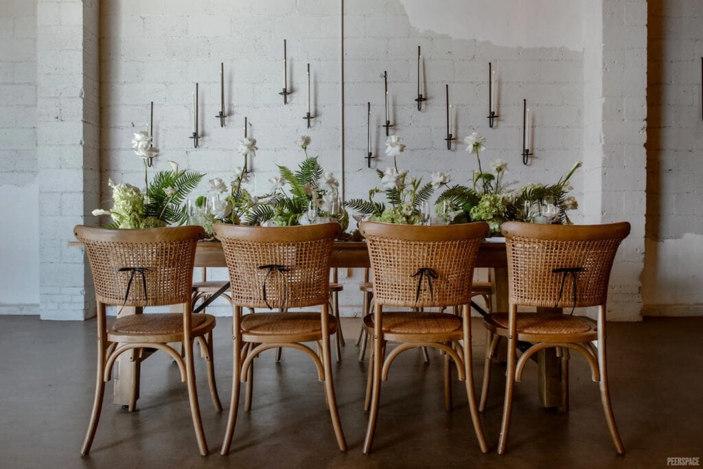 Boho chic table scape set up for intimate meal