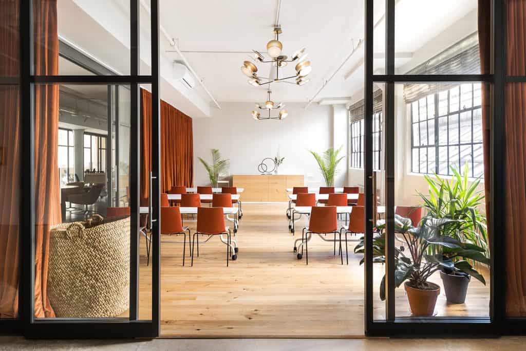 Bright and airy meeting room with ample natural light