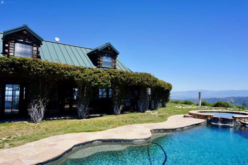 lodge log cabin atop topanga canyon