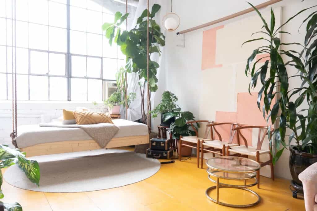 green and gold daylight loft studio in toronto