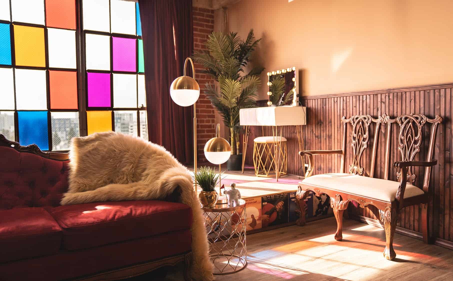 unique colorful windows studio loft los angeles rental