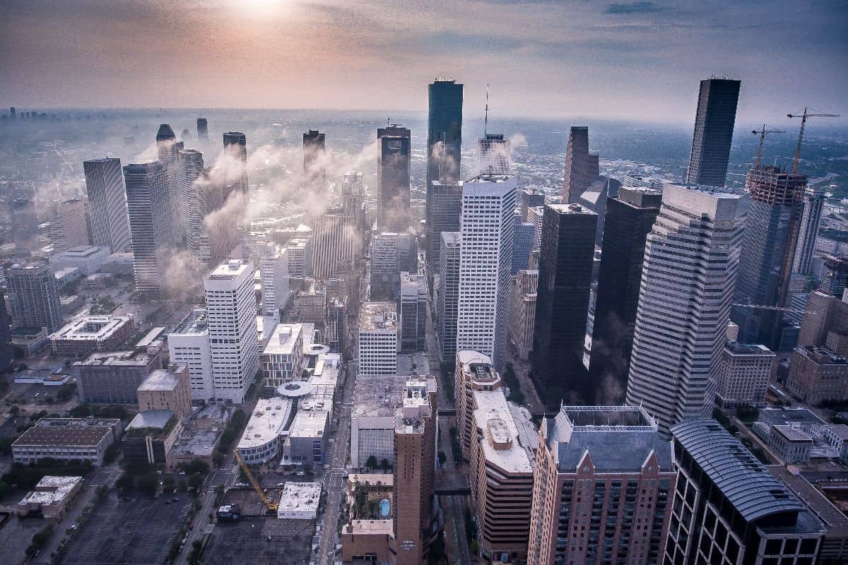 city skyline of downtown Houston, Texas