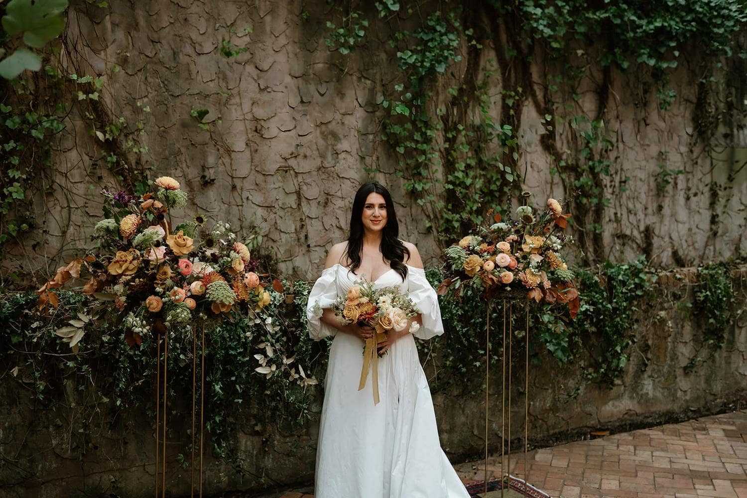 Colorful wedding flowers designed for an Atlanta ceremony setting