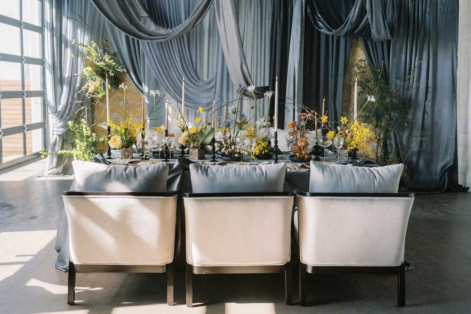 Atlanta wedding venue decorated with florals for the reception