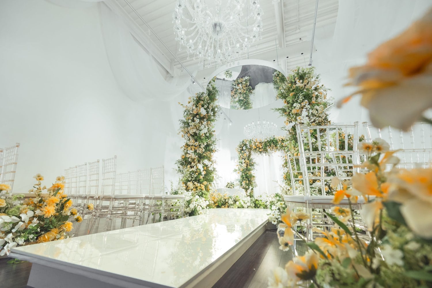 Floral wedding centerpiece designed for a Denver celebration