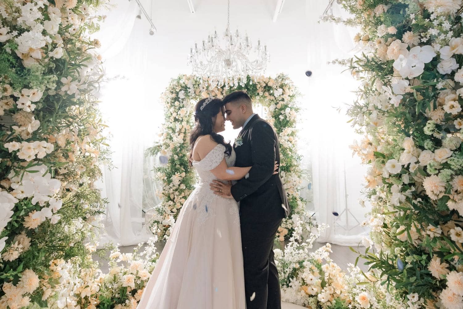 Wedding ceremony flowers designed by a Milwaukee florist