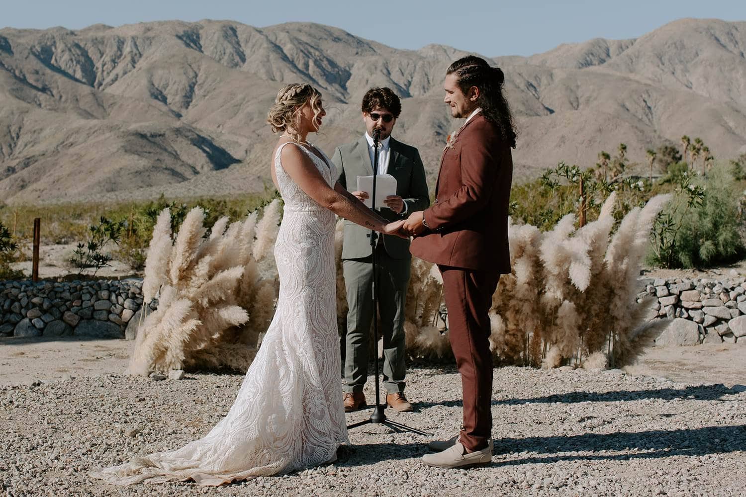 Bridal bouquet by a Phoenix wedding florist in warm desert tones