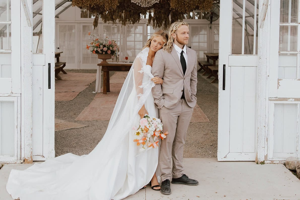 Utah wedding florist bouquet with seasonal blooms