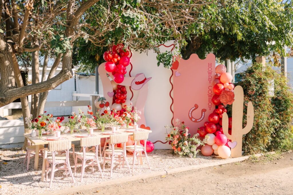 western and cowboy decor at an outdoor party