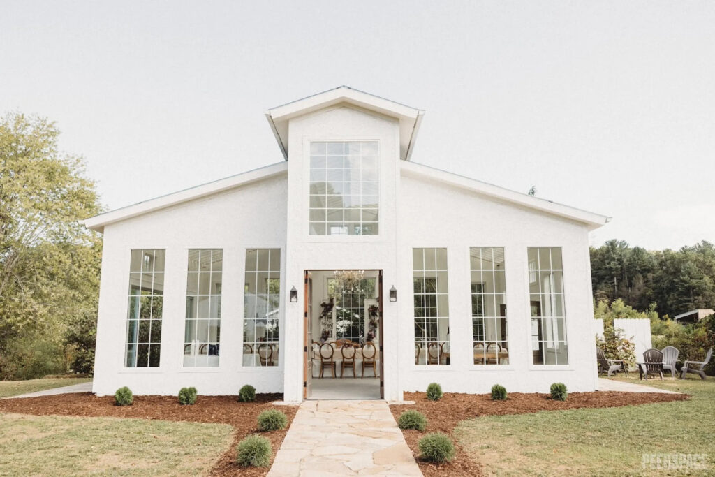 White cottage wedding venue