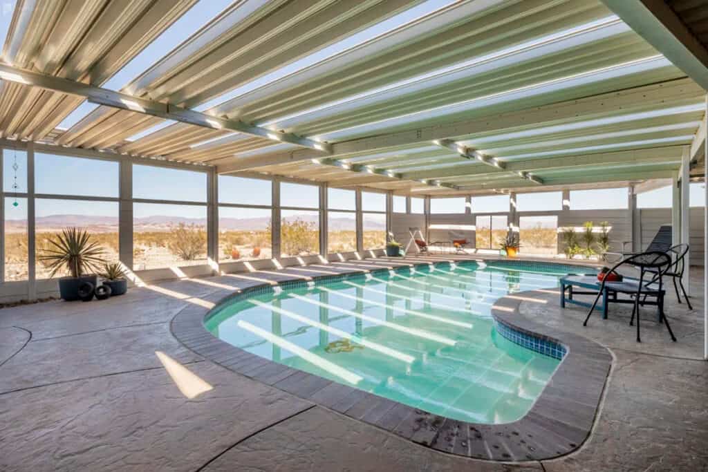 an indoor pool in the desert