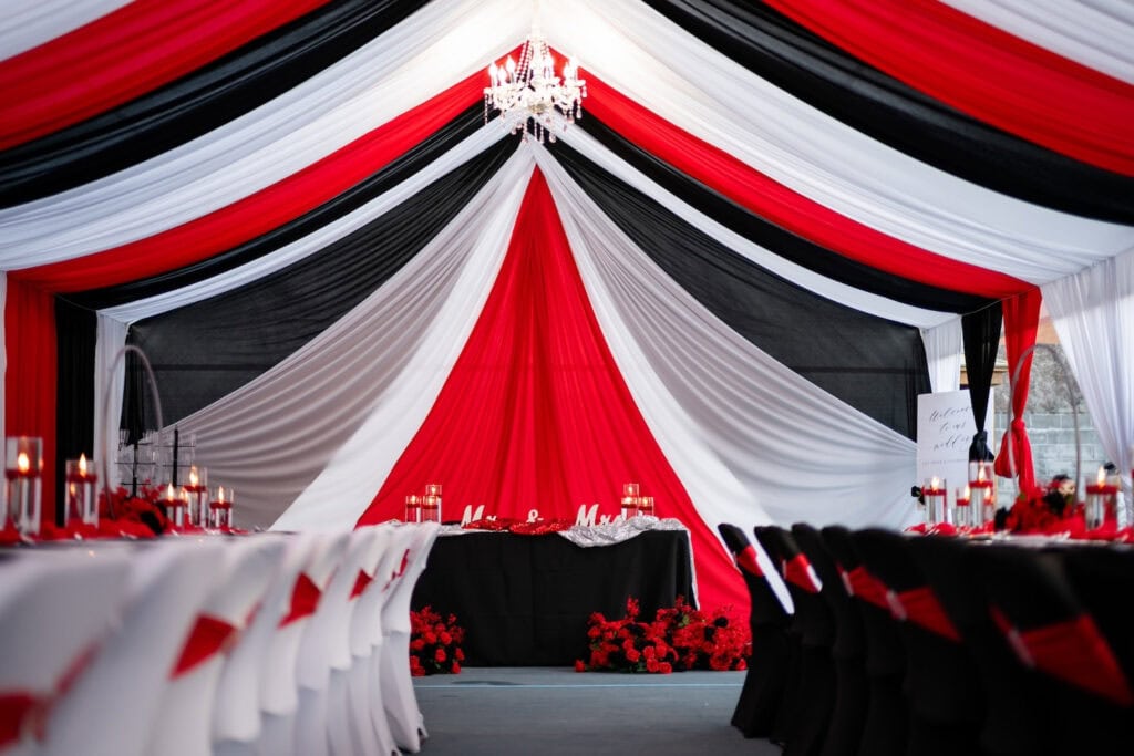 Vibrant reception event set up by Yes Girl Events LV