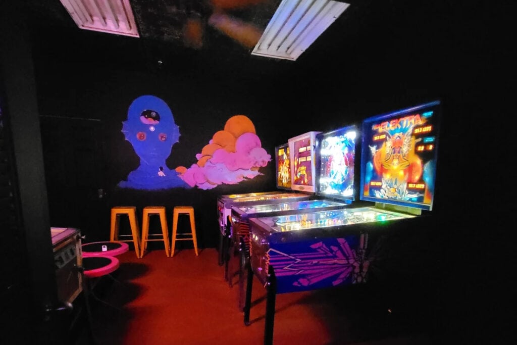 Retro 70s arcade lounge