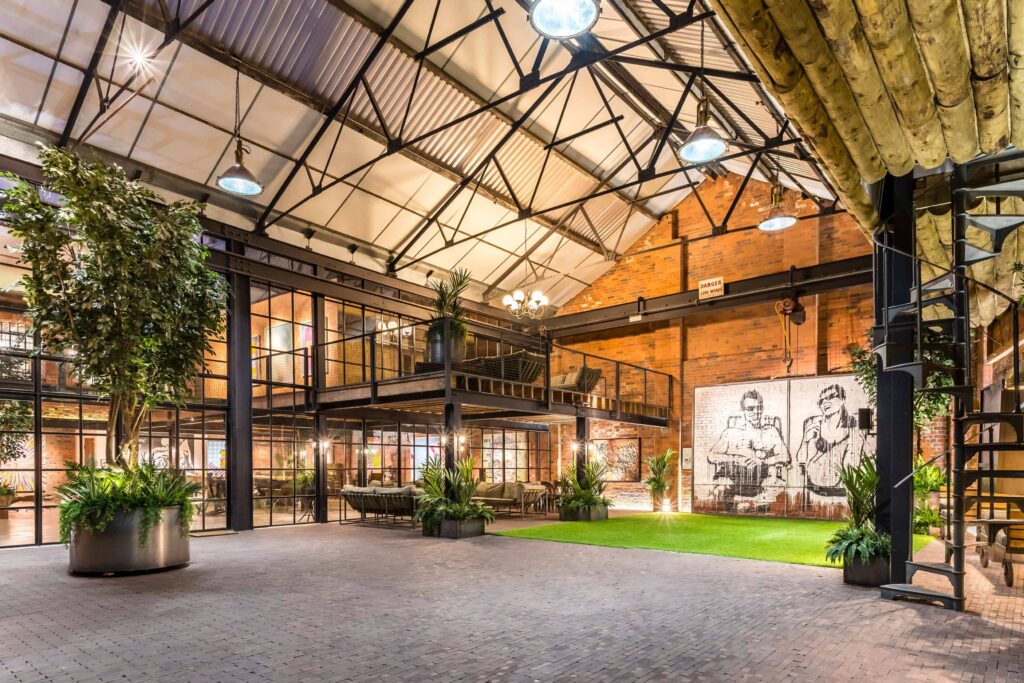 A former Birmingham textile factory converted into an event space