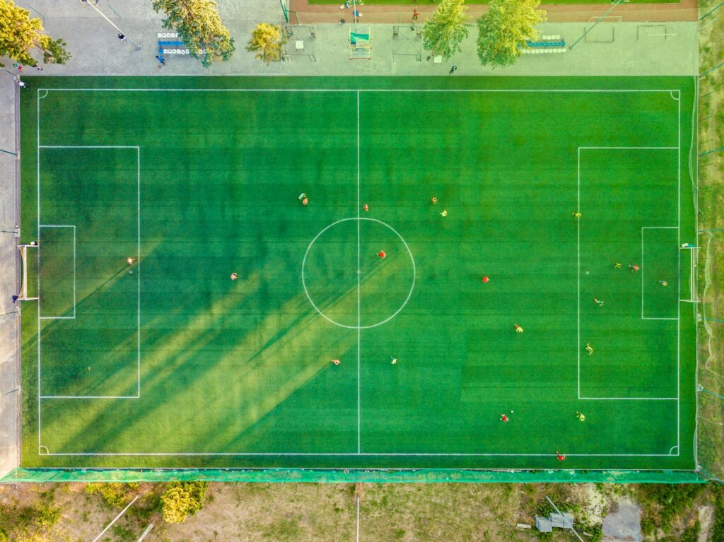 football pitch aerial view
