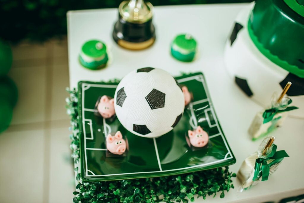 football themed table display
