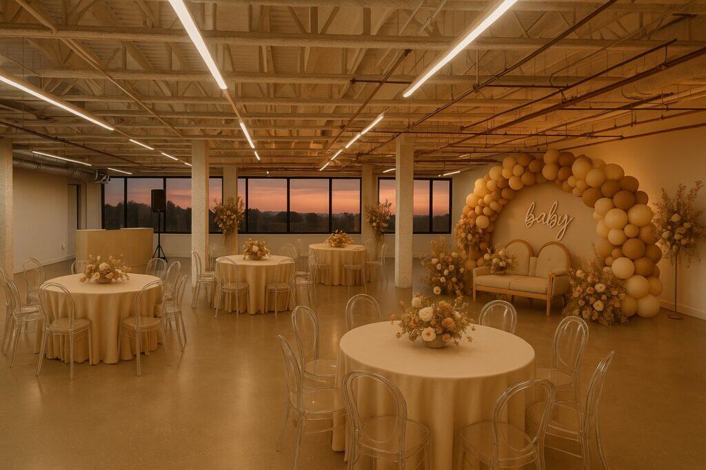 event space with round tables