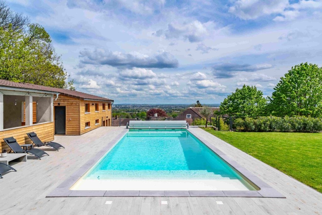 pool with garden view