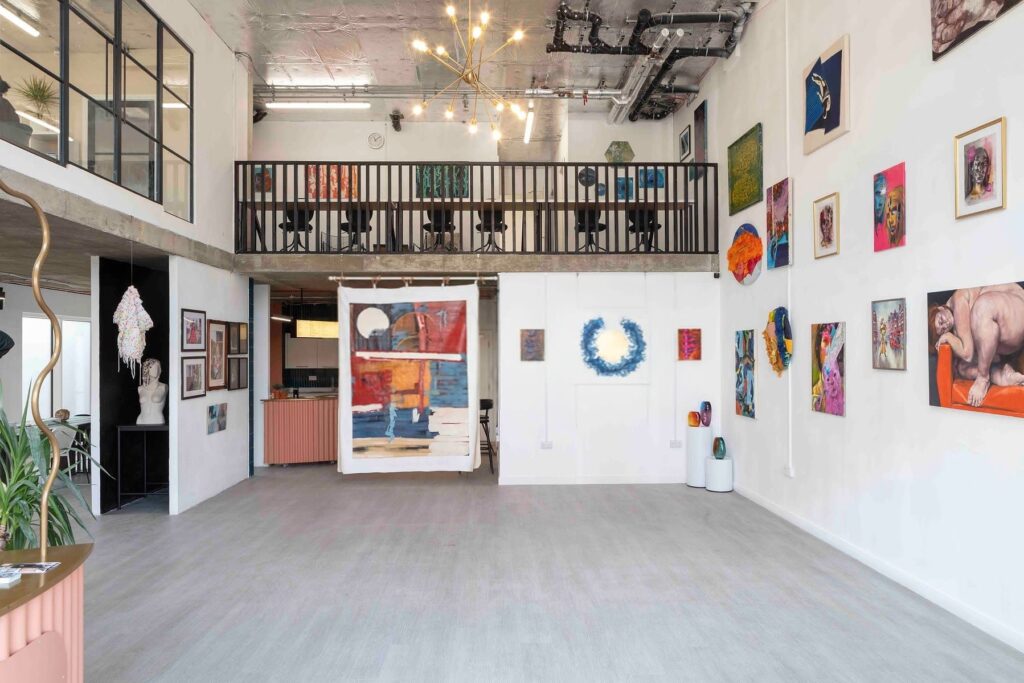split level art studio space