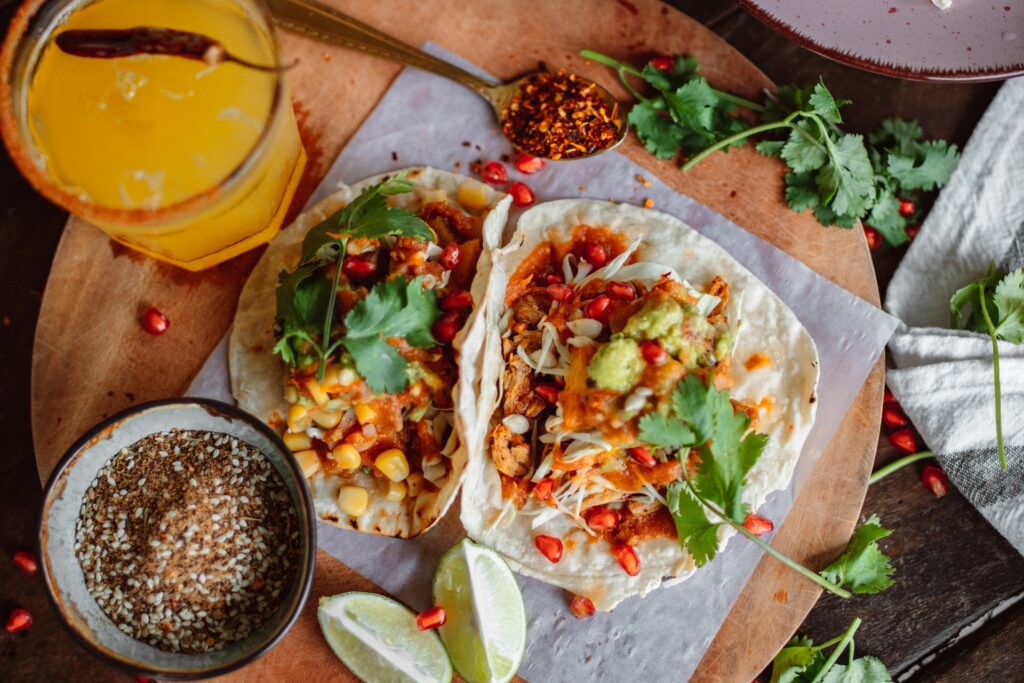 tacos dinner on a table